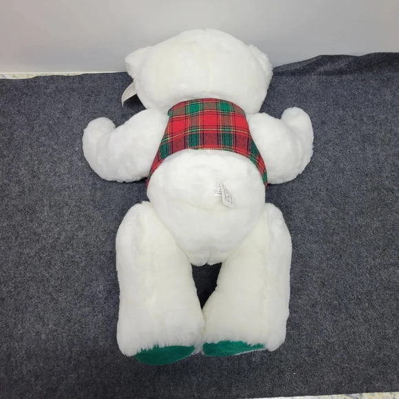 "Vintage T.L. Toys Loveable Holiday Friends Christmas Bear White Plush Male Bear - Picture 3 of 15